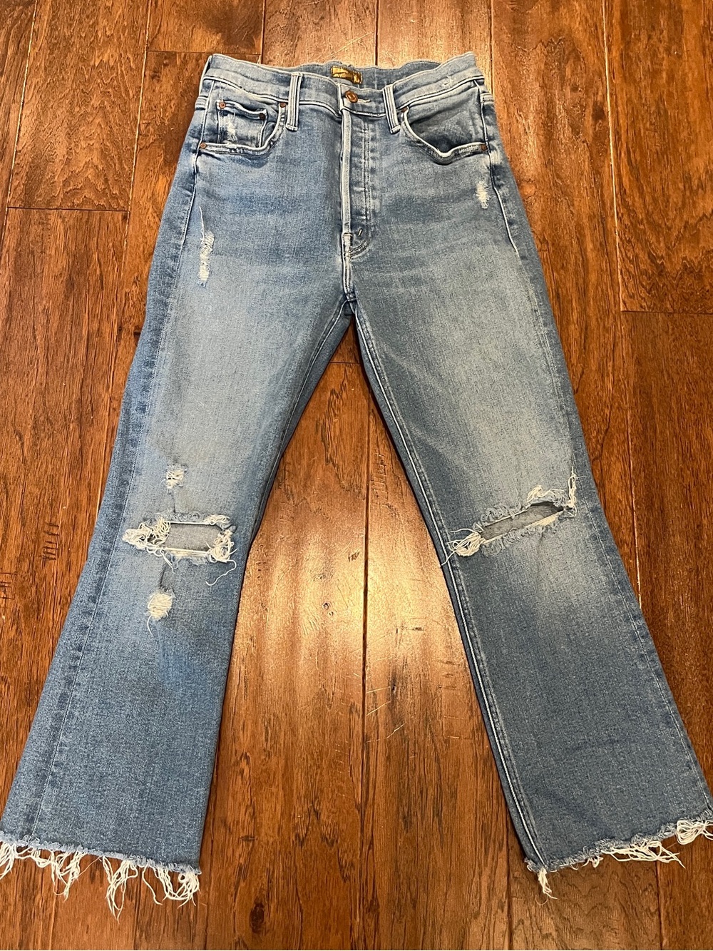 MOTHER Light Blue Distressed Jeans Size 26